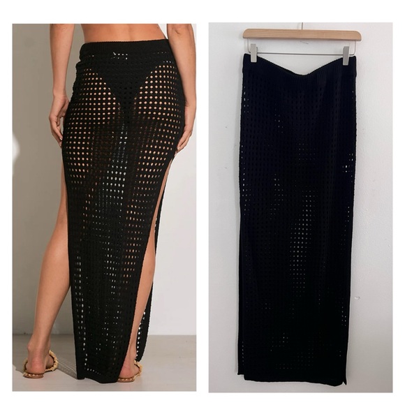 NWT Elan Crochet Maxi Skirt Swim Beach Cover Up - Picture 2 of 2